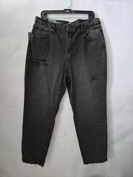 wild fable Denim - Wild Fable Womens 16 Black Distressed High-Rise Tapered Leg Zipper Denim Jeans